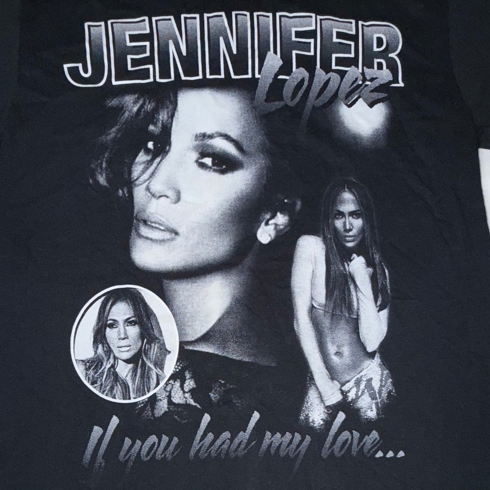 Jennifer Lopez JLo If You Had My Love Graphic T-Shirt Men's S Black Portrait - Picture 6 of 6